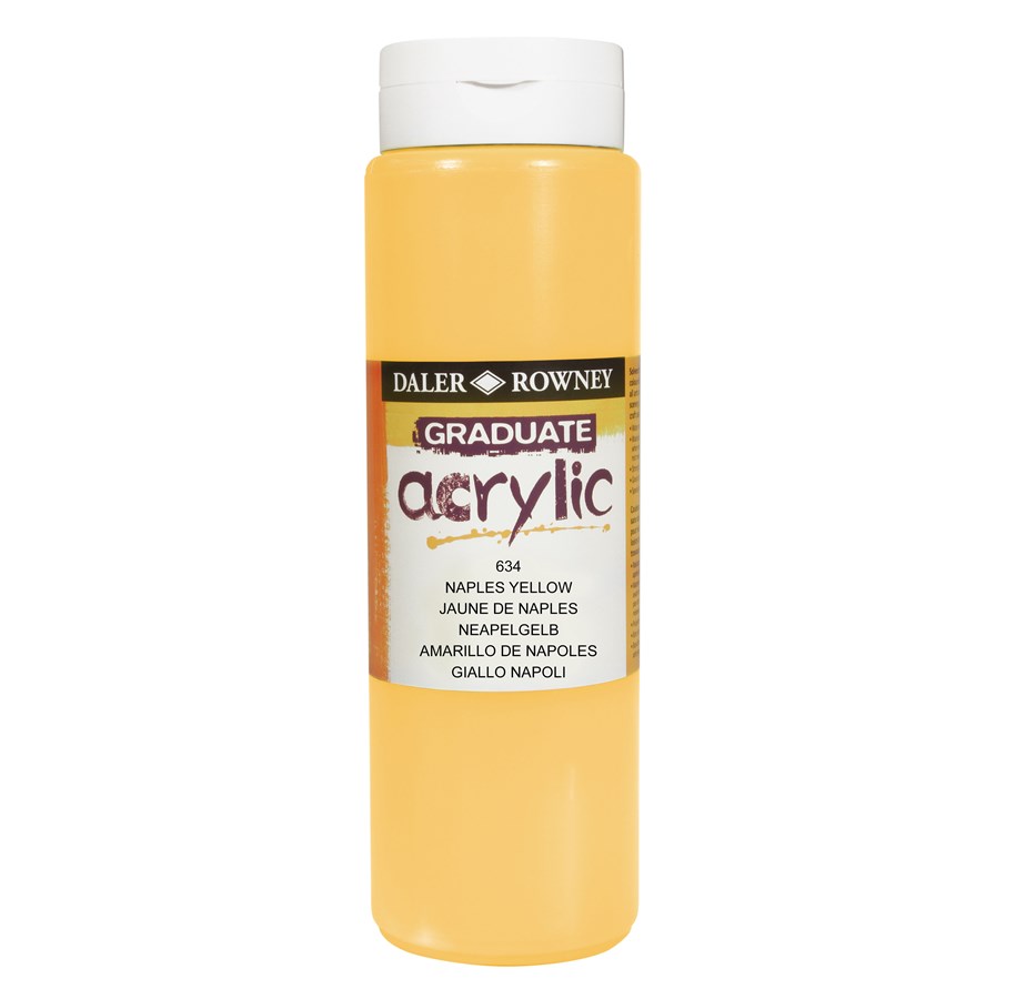 Kunst & Handwerk Ausstattung - Daler-Rowney Graduate Acrylic 500 ml Naples Yellow - 16-123500634