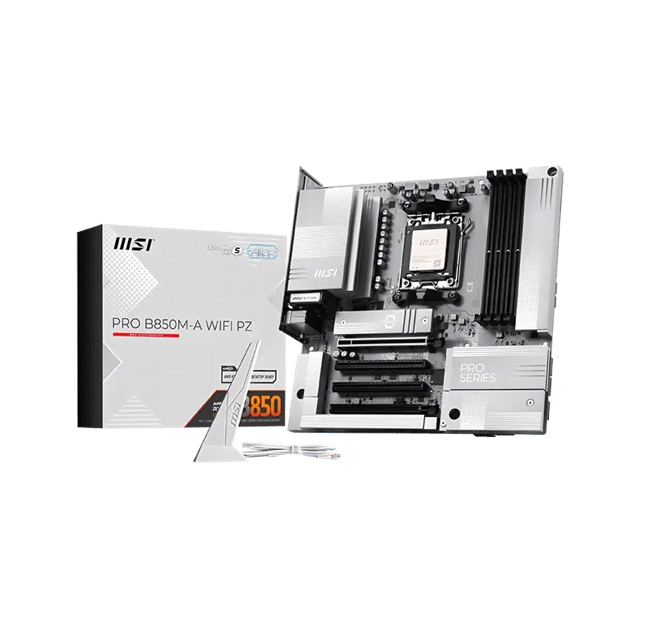 Mainboard - MSI PRO B850M-A WIFI PZ Mainboard - AMD B850 - AMD AM5 - DDR5 RAM - Micro-ATX (Project Zero) - PRO B850M-A WIFI PZ