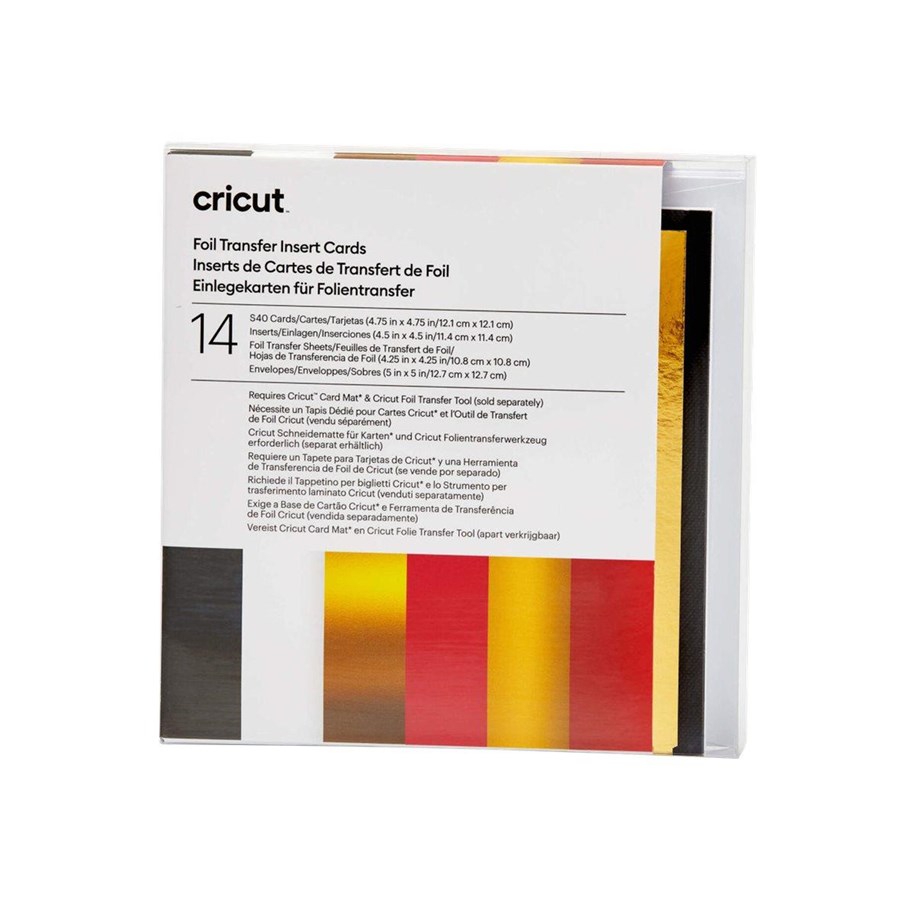 Label printer - Cricut Royal Flush Sampler - foil transfer insert card - 14 pieces - 108 x 108 mm - red gold - 2009481