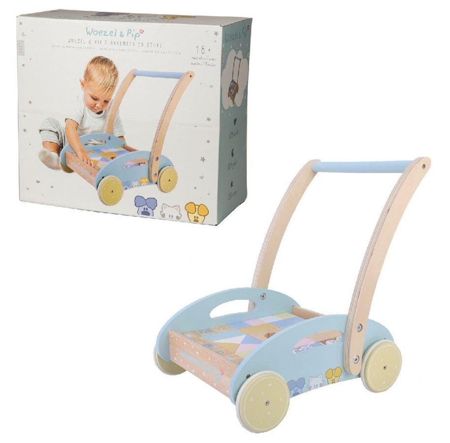 Baby Spielzeug - Rubo Toys Woezel en Pip Baby Block Cart Walker - 2004864