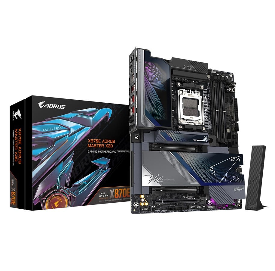 Mainboard - GIGABYTE X870E AORUS MASTER X3D Mainboard - AMD X870E - AMD AM5 socket - DDR5 RAM - ATX - X870E A MASTER X