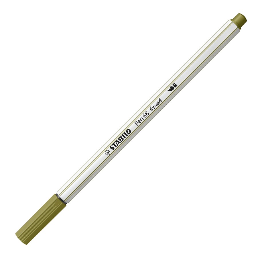 Utensilien zum Schreiben und Zeichnen - STABILO Pen 68 Brush - Felt-tip pen - Mud Green (37) - 568/37
