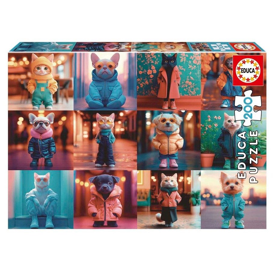Puzzle - Educa Fashion Animals (200) - 20219