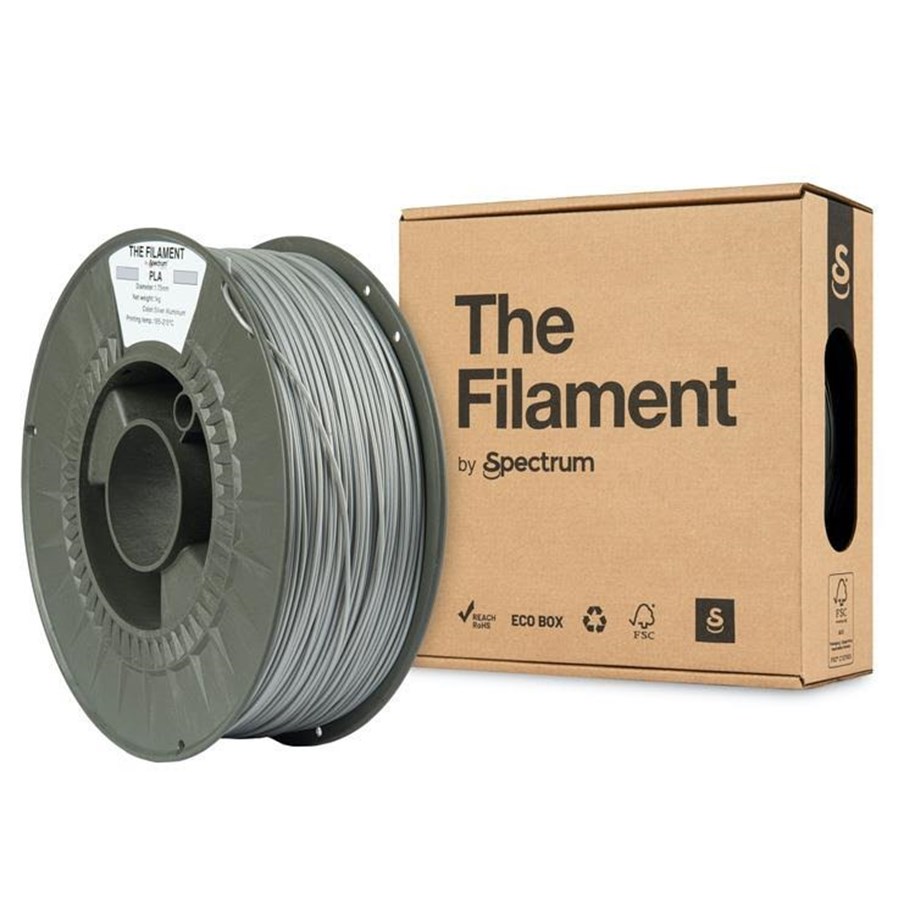 Filament - 3D Drucker - Spectrum The Filament / PLA / Silver Aluminium / ⌀ 1.75 mm / 1 kg - TF-24006