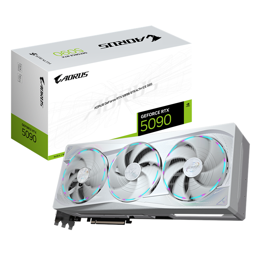 Grafikkarte - GIGABYTE GeForce RTX 5090 AORUS Stealth ICE - 32GB GDDR7 RAM - Grafikkarte - GV-N5090AORUSST ICE-32GD