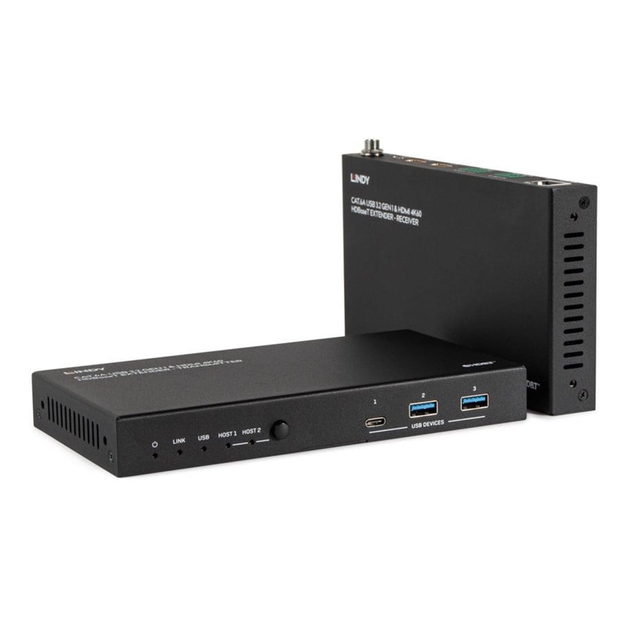 Repeater, boosters, bridges & Transceiver - Lindy - transmitter and receiver - video/audio/USB extender - HDBaseT - 39365