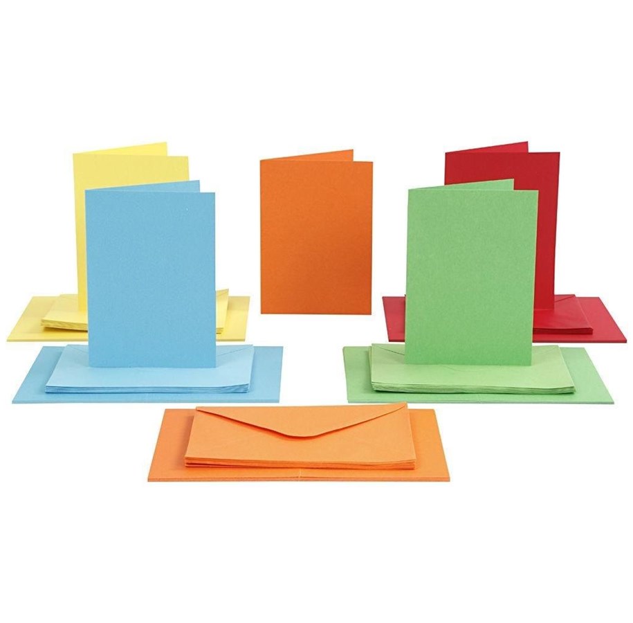 Briefumschläge und Versandkartons - Creativ Company Cards and Envelopes Various Colors 50 Sets - 23107