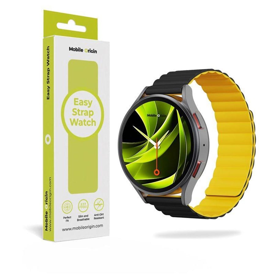 Smartwatch - Accessories - Mobile Origin Easy Strap Magnetic Watch 22mm Black/Yellow - MO-ESM22-BLK-YLW