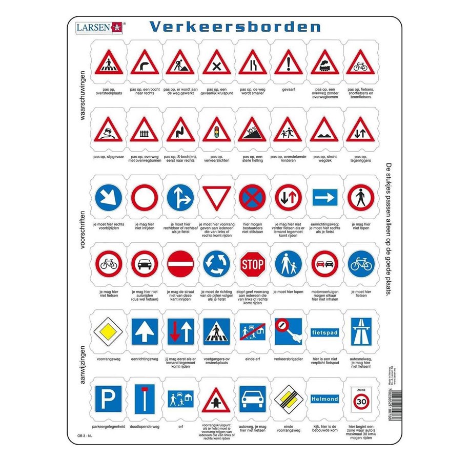 Puzzle - Selecta Play Larsen Traffic Signs 48 pcs. Boden - LA-OB3-NL