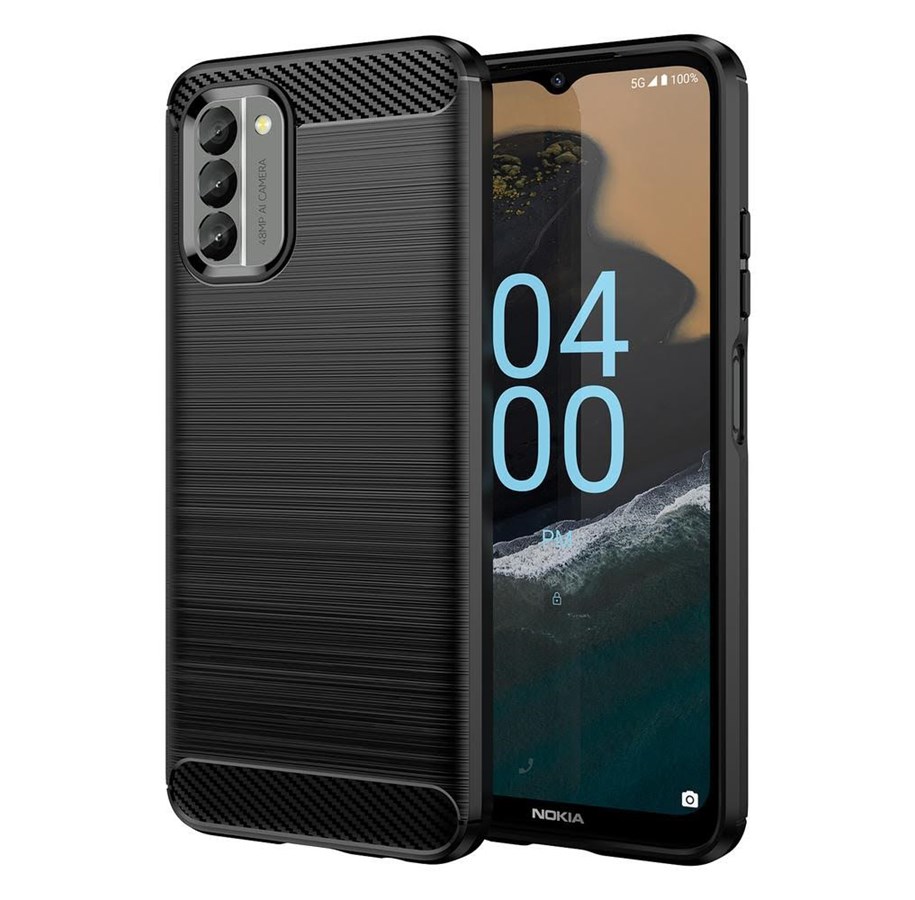 Handys - Cover & Cases - Hurtel Carbon Case Cover for Nokia G400 Flexible Silicone Carbon Cover Black - 9145576268469