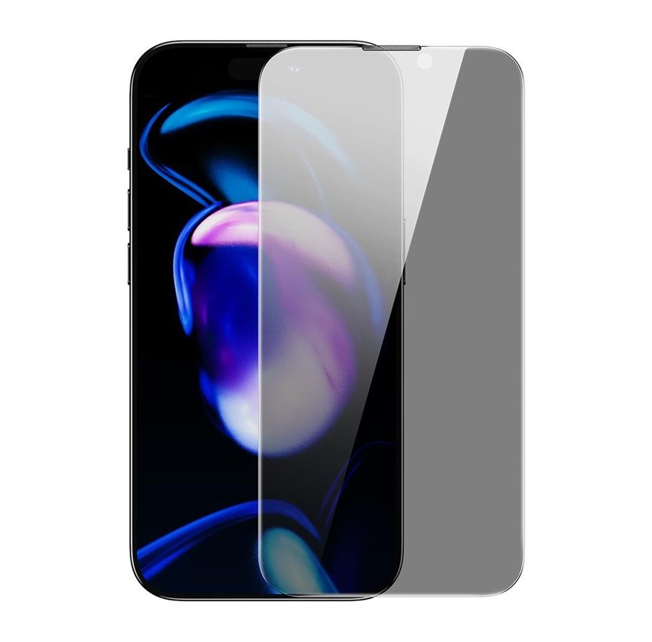 Handys - Schutzfolie - Baseus Privacy Tempered Glass for iPhone 14 Pro Full Screen 0.4mm Privacy Filter Anti Spy + Mounting Kit - SGKN050802