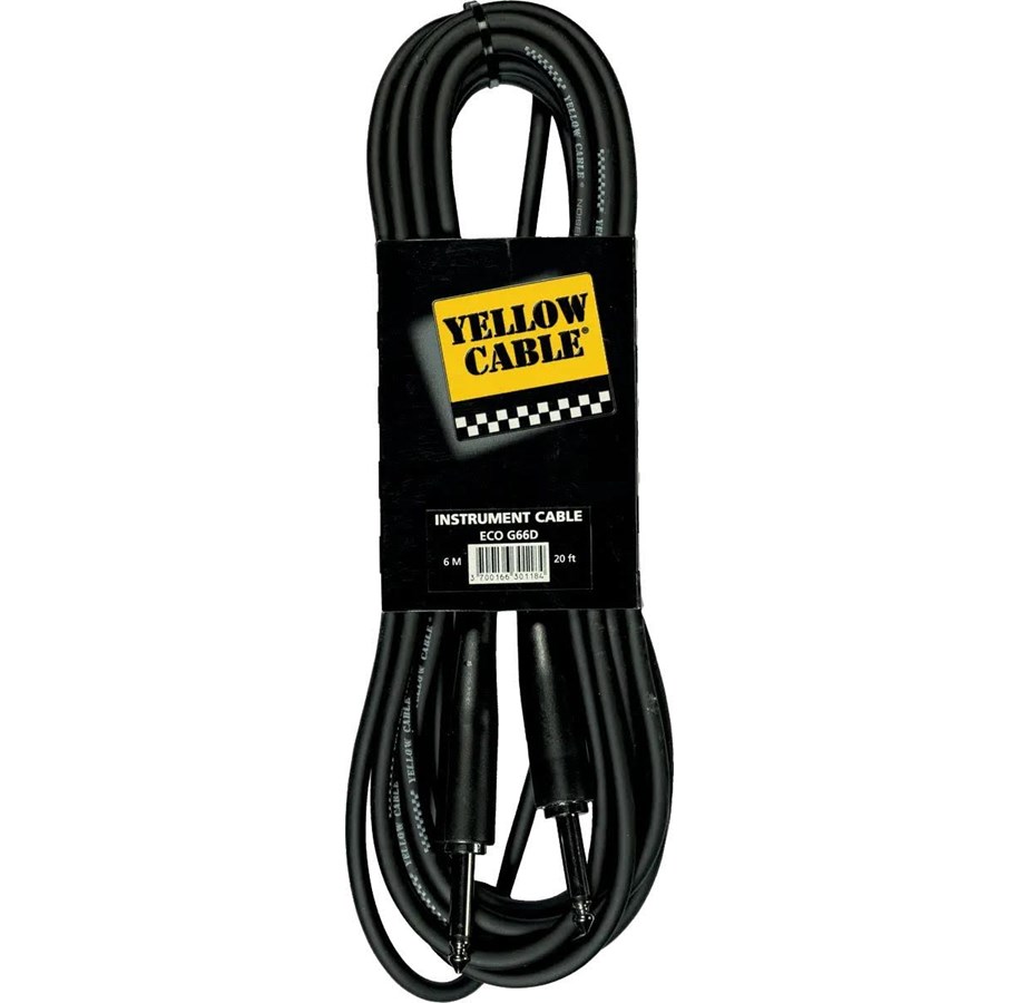 Audio Kabel - Yellow Cable G66D - 1/4" Gegossenes Klinke/Klinke-Kabel 6 Meter - ECO G66D