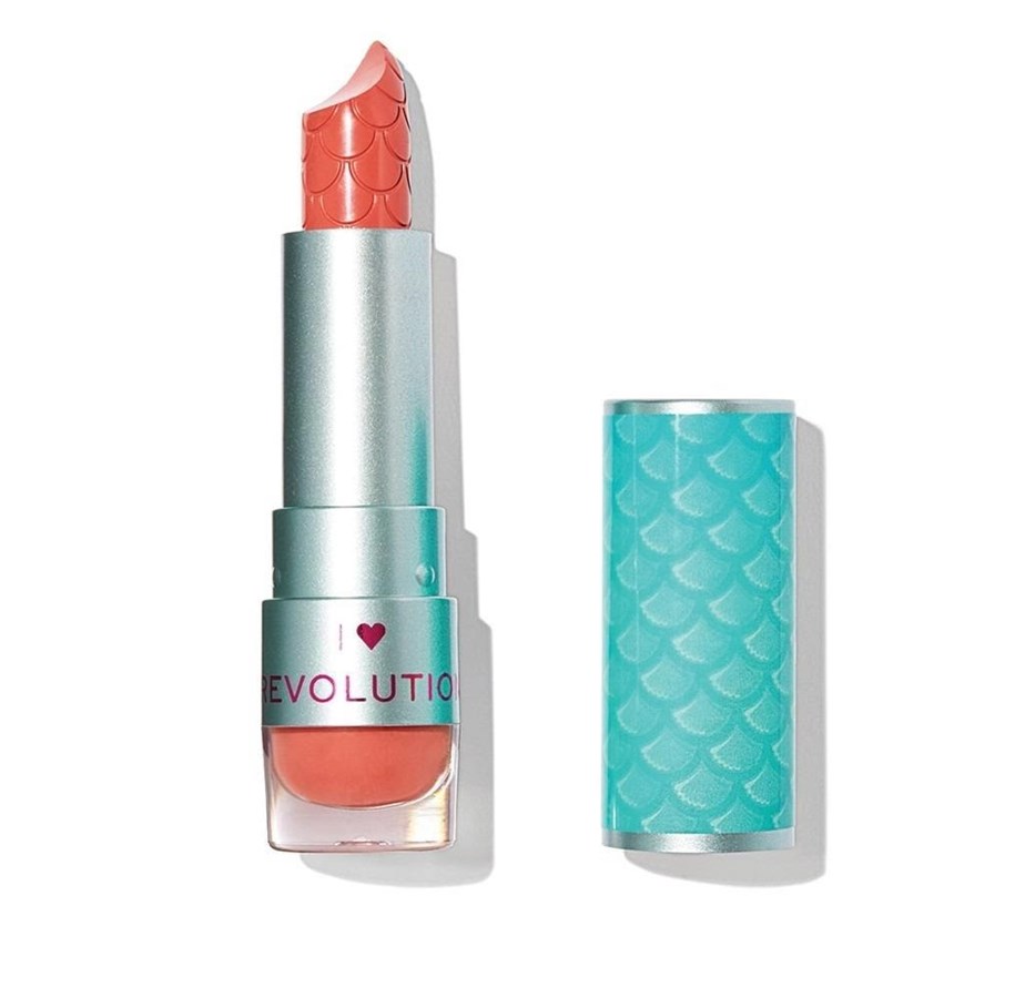 Make-Up - Makeup Revolution Mermaids Vegan Cream Lipstick 3.2 g.– Beach Babe - 5057566021548
