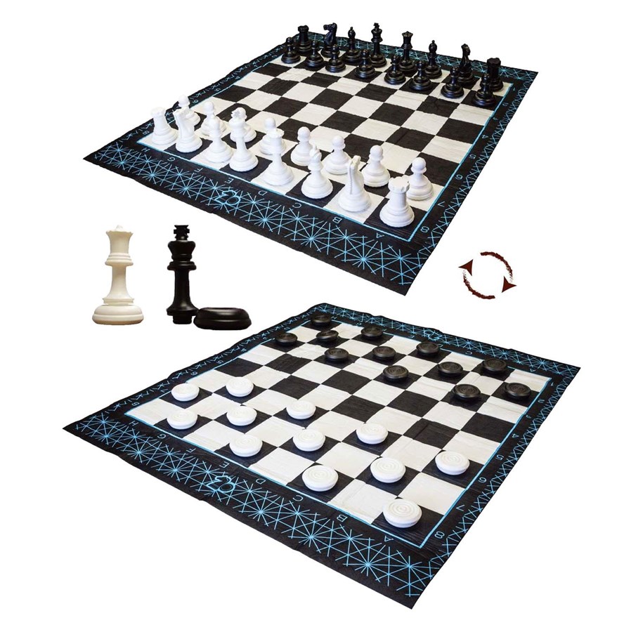 Gartenspiele - MEGA Chess and Checkers Game - Suitable for outdoor use - 3125