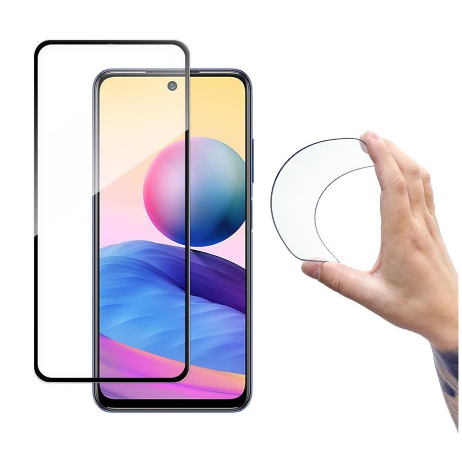 Handys - Schutzfolie - Wozinsky Full Cover Flexi Nano Glass Film Tempered Glass with Frame Xiaomi Redmi Note 10 5G Black - 9111201943605