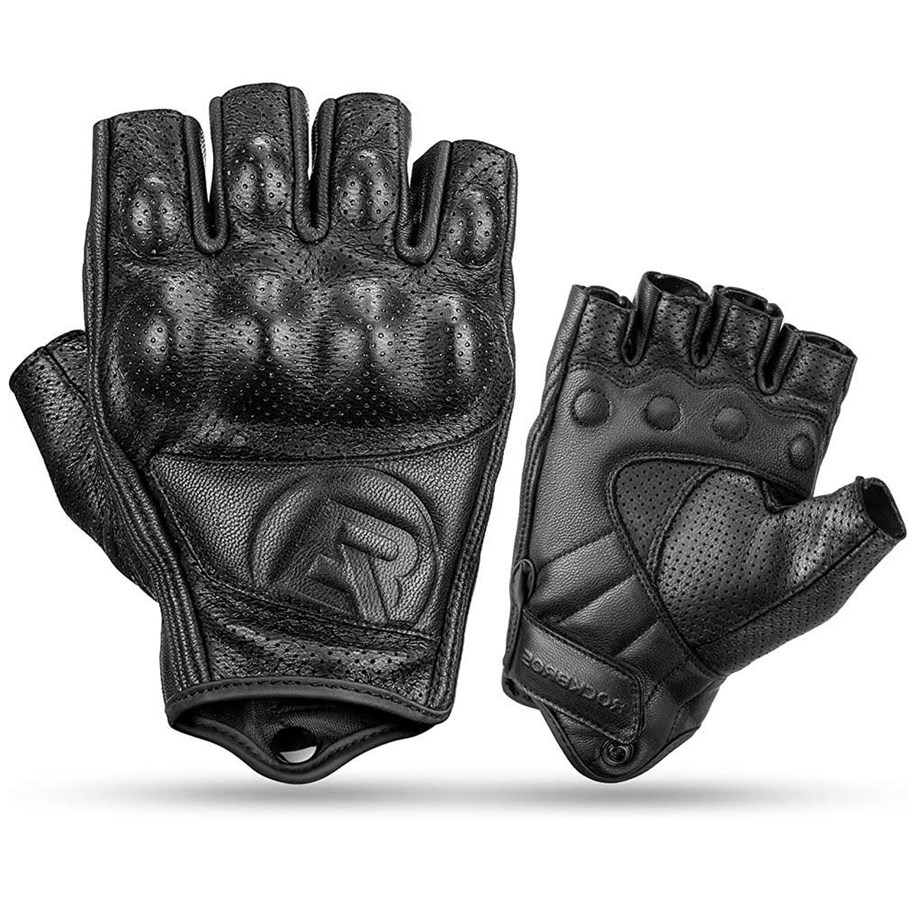 Sport & Fitness - Rockbros 16220006003 L leather motorcycle gloves - black - Rockbros-16220006003