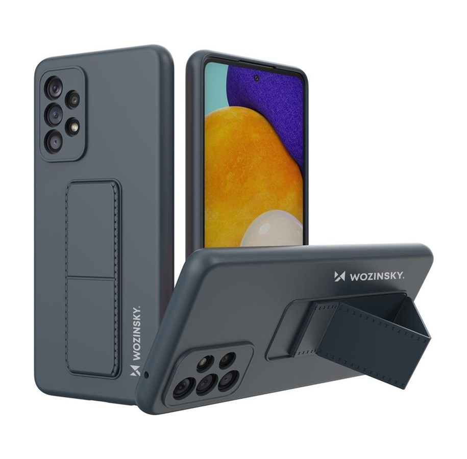 Handys - Cover & Cases - Wozinsky  Kickstand Case Silicone Case with Stand Samsung Galaxy A73 Case Navy Blue - 9145576247761