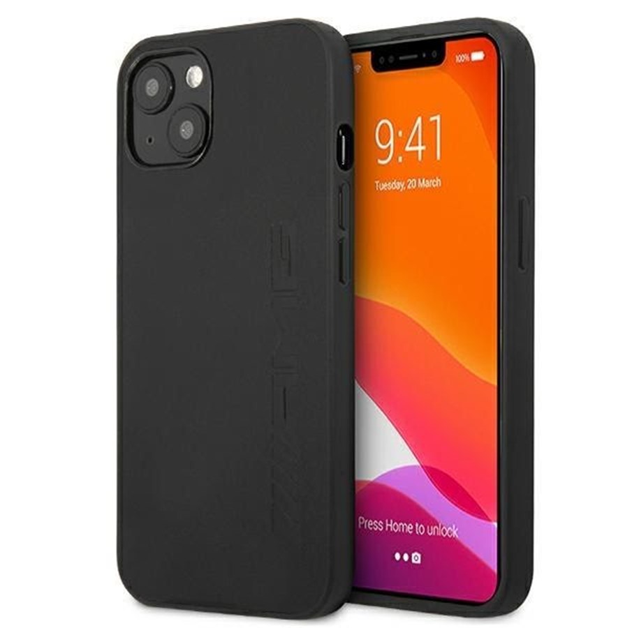 Handys - Cover & Cases - Mercedes AMG Leather Hot Stamped Case for iPhone 13 mini - Black - 3666339018856