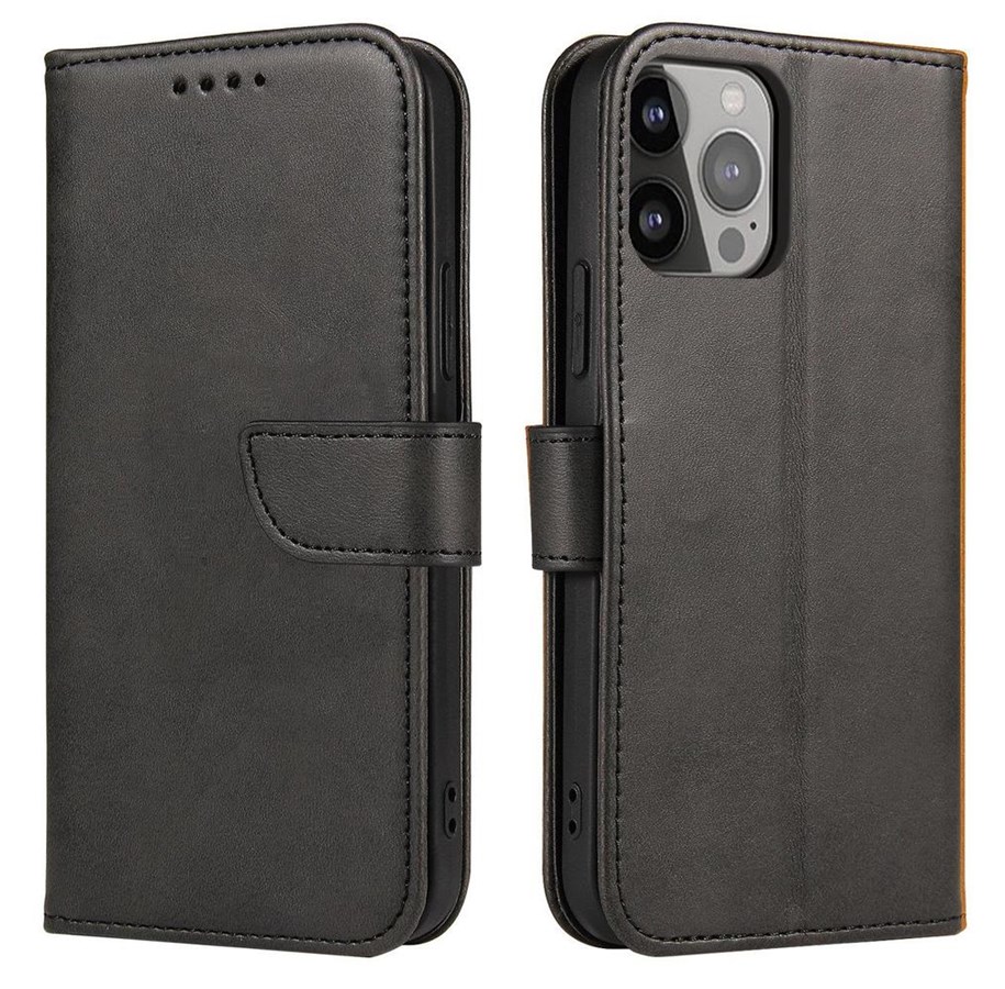 Handys - Cover & Cases - Hurtel Magnet Case for Nothing Phone 1 Cover with Flip Wallet Stand Black - 5907769351419