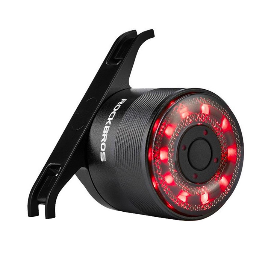 Bike Lights - Rockbros Q1 Rear Bike Light 7 Color LED + USB-C - USB-A Cable - Black - Q1