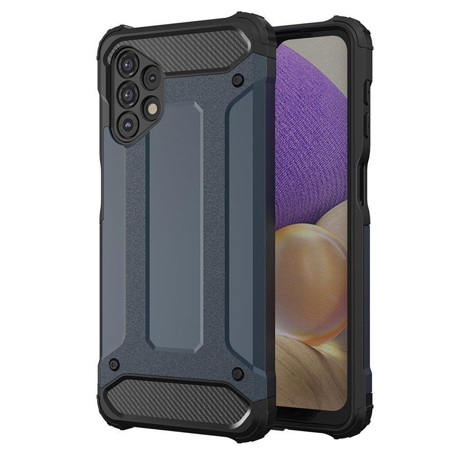 Handys - Cover & Cases - Hurtel Hybrid Armor Case Tough Rugged Cover for Samsung Galaxy A73 Blue - 5907769338557