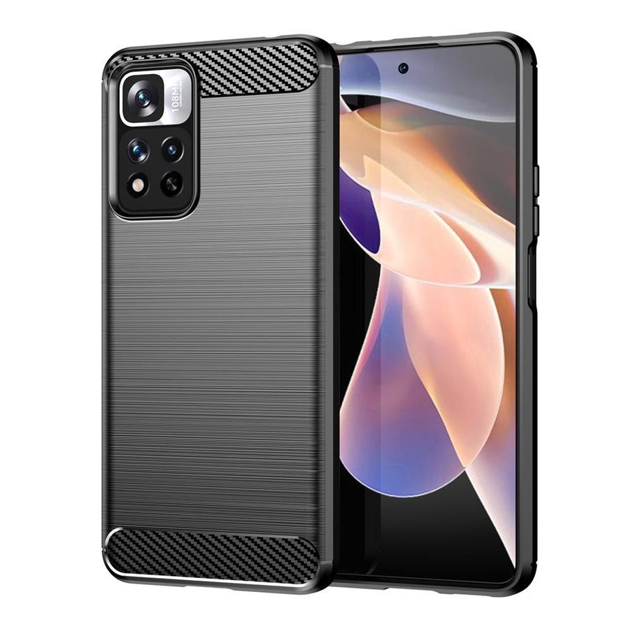 Handys - Cover & Cases - Hurtel Carbon Case flexible case cover Xiaomi Redmi Note 11 Pro+ 5G (China) / 11 Pro 5G (China) / Mi11i HyperCharge / Poco X4 NFC Black - 5907769337468