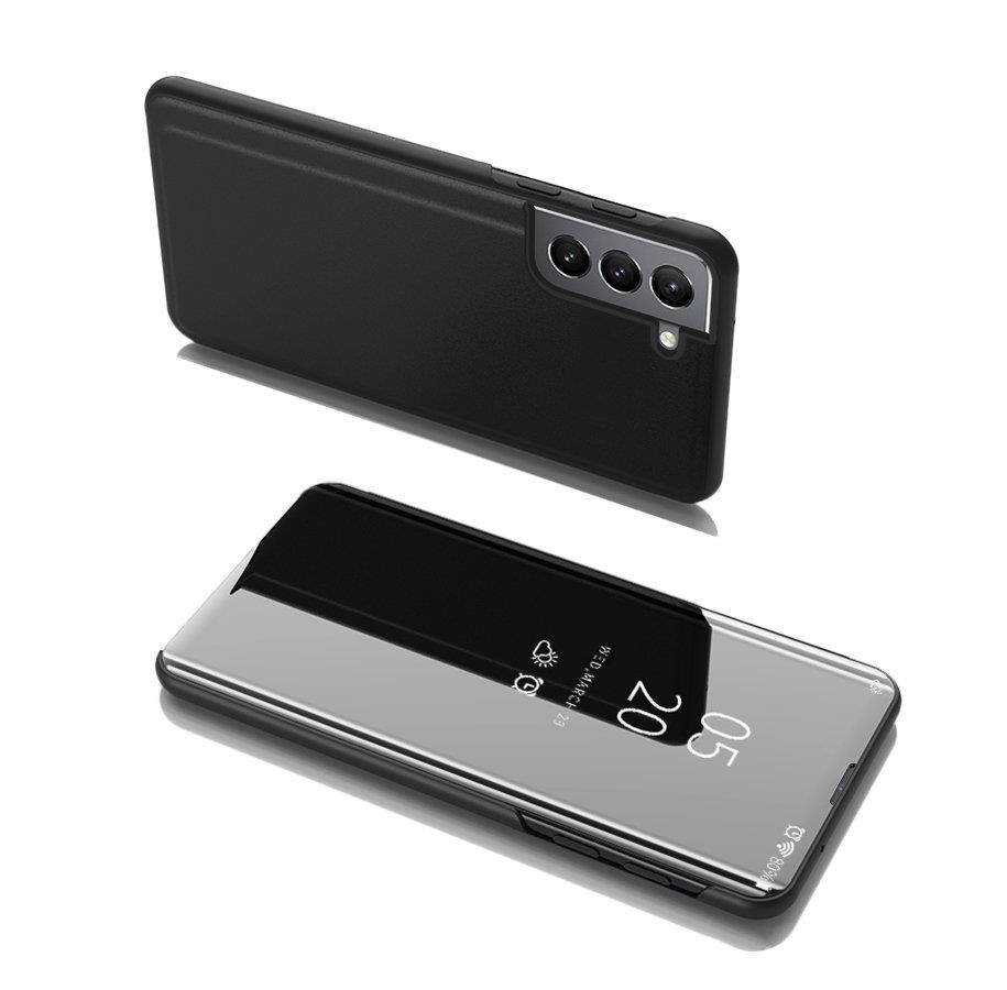 Handys - Cover & Cases - Hurtel Clear View Case Flip Cover for Samsung Galaxy S22 + (S22 Plus) Black - 5907769337826