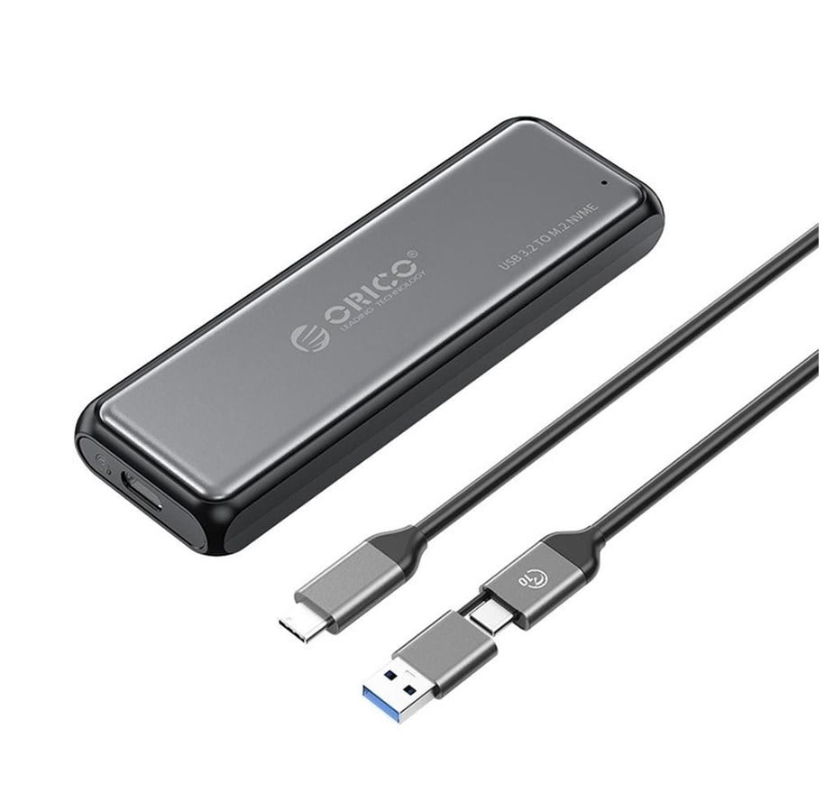 SSD - ORICO DDM2-C3-G2 M.2 NVME USB-A USB-C 3.2 10Gb/s Disk Drive - Gray - DDM2-C3-G2-BK-BP