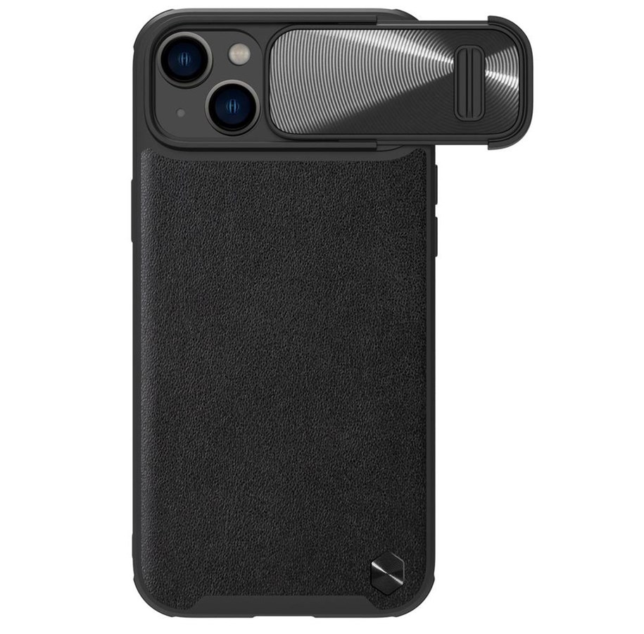 Handys - Cover & Cases - Nillkin  CamShield Leather S Case iPhone 14 Case Cover with Camera Cover Black - 6902048249653