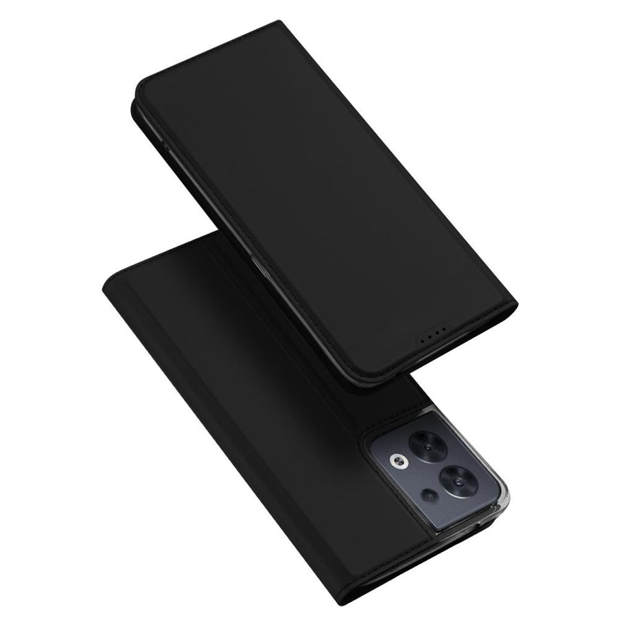 Handys - Cover & Cases - Dux Ducis Skin Pro Case Oppo Reno 8 Flip Cover Card Wallet Stand Black - 6934913033104