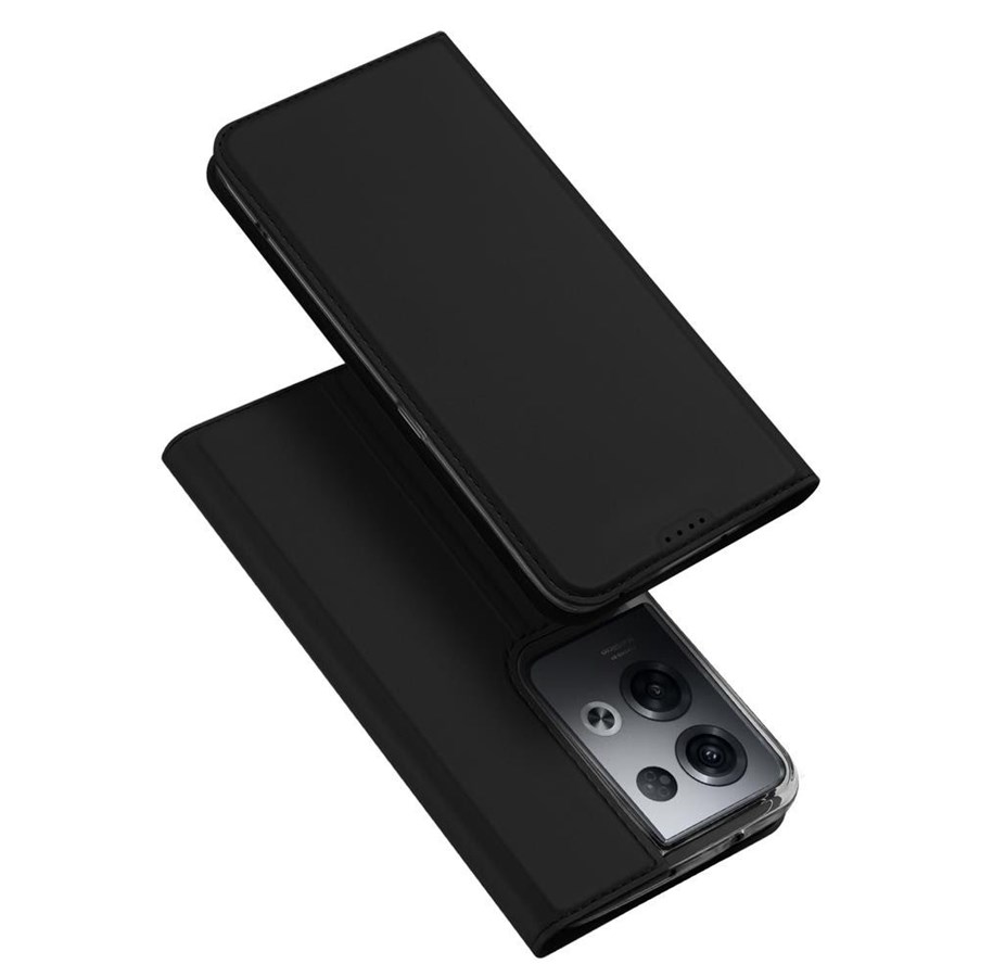 Handys - Cover & Cases - Dux Ducis Skin Pro Case Oppo Reno 8 Pro Flip Cover Card Wallet Stand Black - 6934913033128