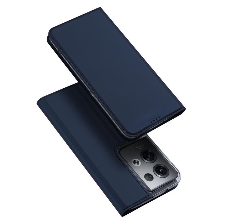 Handys - Cover & Cases - Dux Ducis Skin Pro Case Oppo Reno 8 Pro Flip Cover Card Wallet Stand Blue - 6934913033135