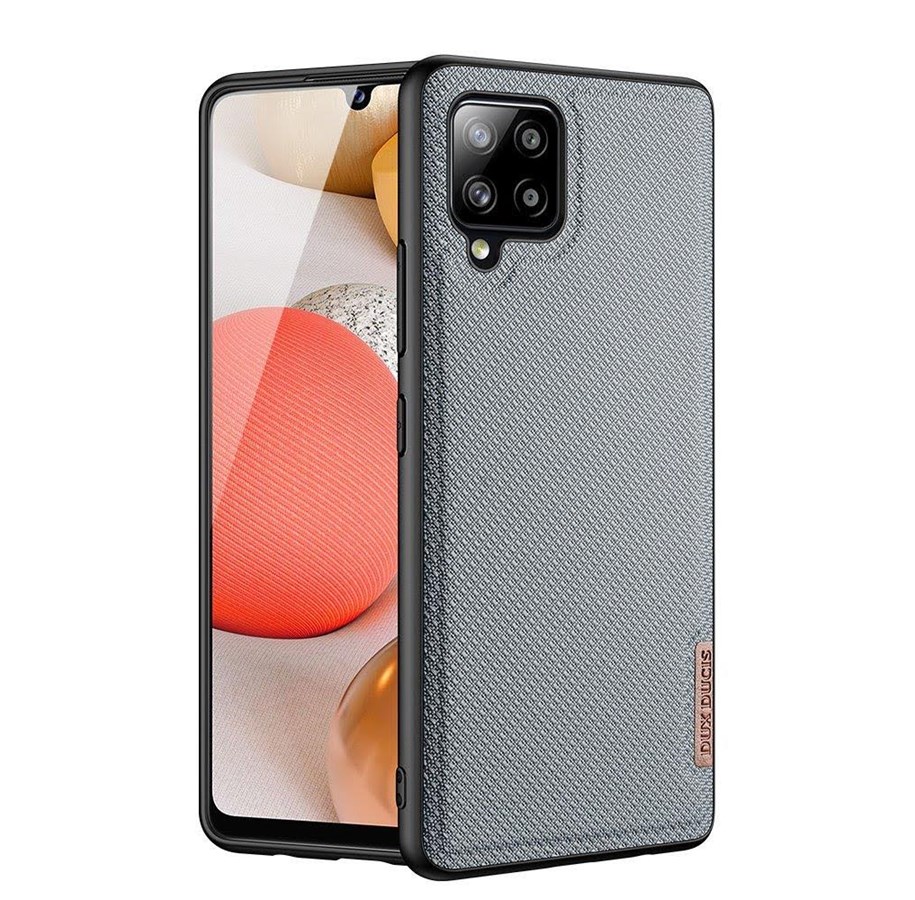 Handys - Cover & Cases - Dux Ducis Fino Case Cover Covered With Nylon Material Samsung Galaxy A42 5G Grey - 6934913055915