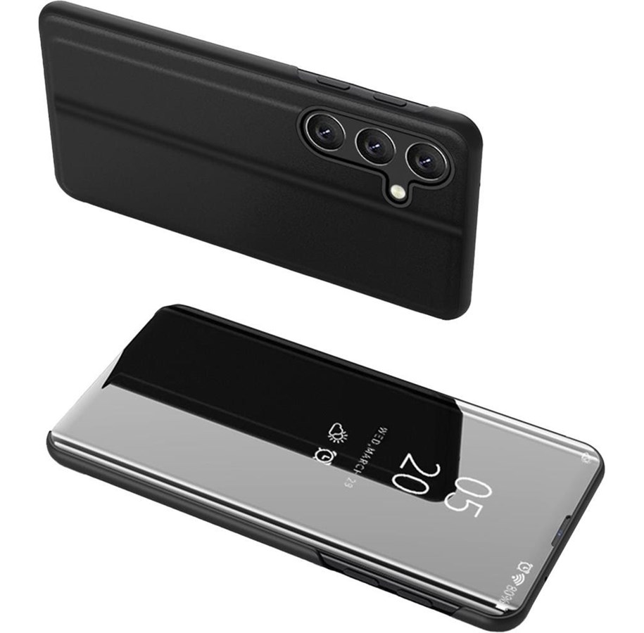 Handys - Cover & Cases - Hurtel Clear View Case Cover for Samsung Galaxy A24 4G Flip Cover Black - 9145576275931
