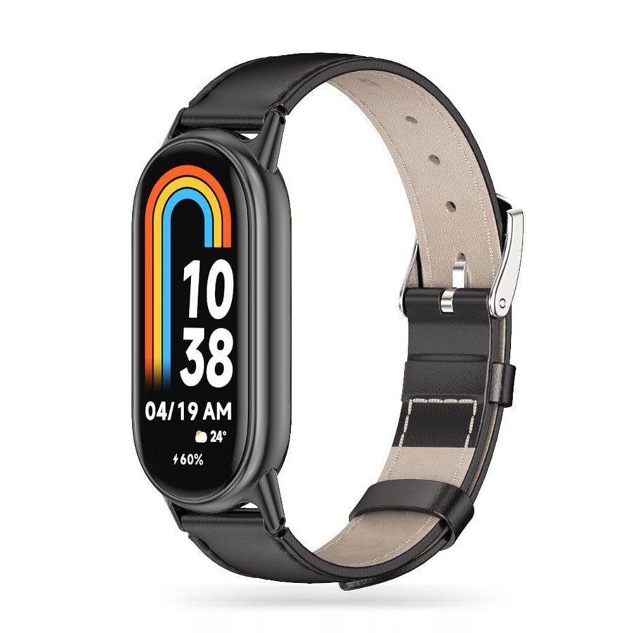Smartwatch - Accessories - Tech-Protect Leatherfit Strap for Xiaomi Smart Band 8 / 8 NFC - Black - 9490713935347