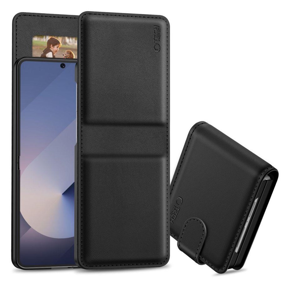 Handys - Cover & Cases - Tech-Protect Wallet Case for Samsung Galaxy Z Flip 7 - Black - 5906302318346