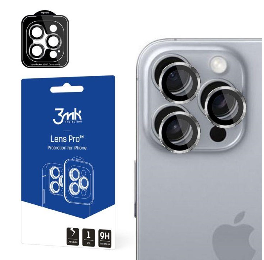 Handys - Schutzfolie - 3mk Lens Protection Pro Camera Cover with Titanium Frame for iPhone 16 Pro / 16 Pro Max - 5903108588591