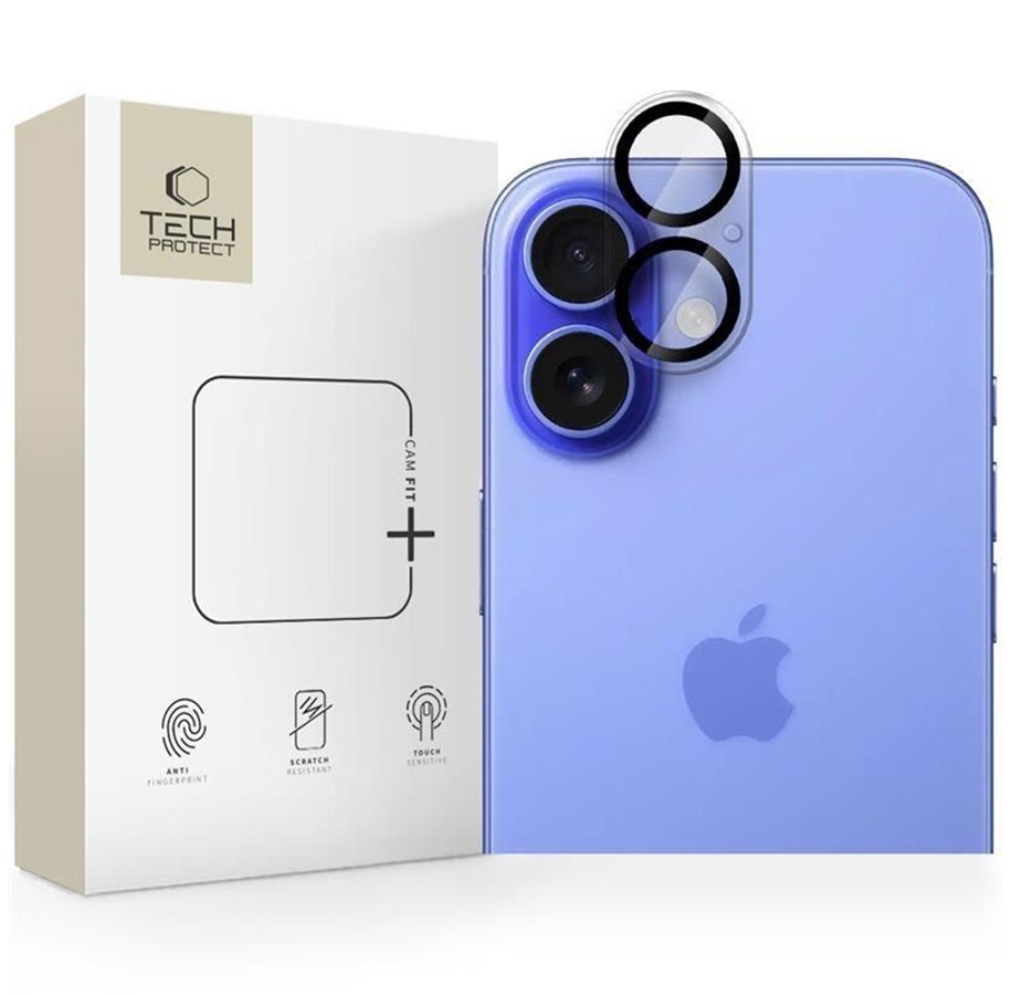 Handys - Schutzfolie - Tech-Protect  Cam Fit+ Camera Cover for iPhone 16 / 16 Plus - Transparent - 5906302318889