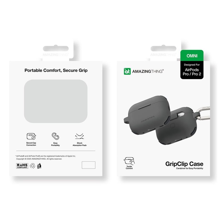 Handys - Adapter und Ladegeräte - AmazingThing Omni Case for AirPods Pro 2 - Black - APROP2OMBK