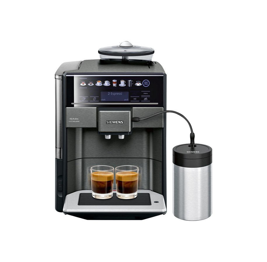 Kaffeezubereitung - Siemens EQ.6 plus extraKlasse TE657F09DE - automatic coffee machine with milk frother - 19 bar - dark inox - TE657F09DE