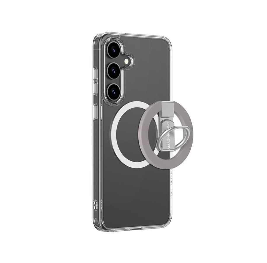 Handys - Cover & Cases - AmazingThing Minimal Mag Case with Magnetic Ring and Magnetic Ring for Samsung Galaxy S25 - Transparent - S25MRCL