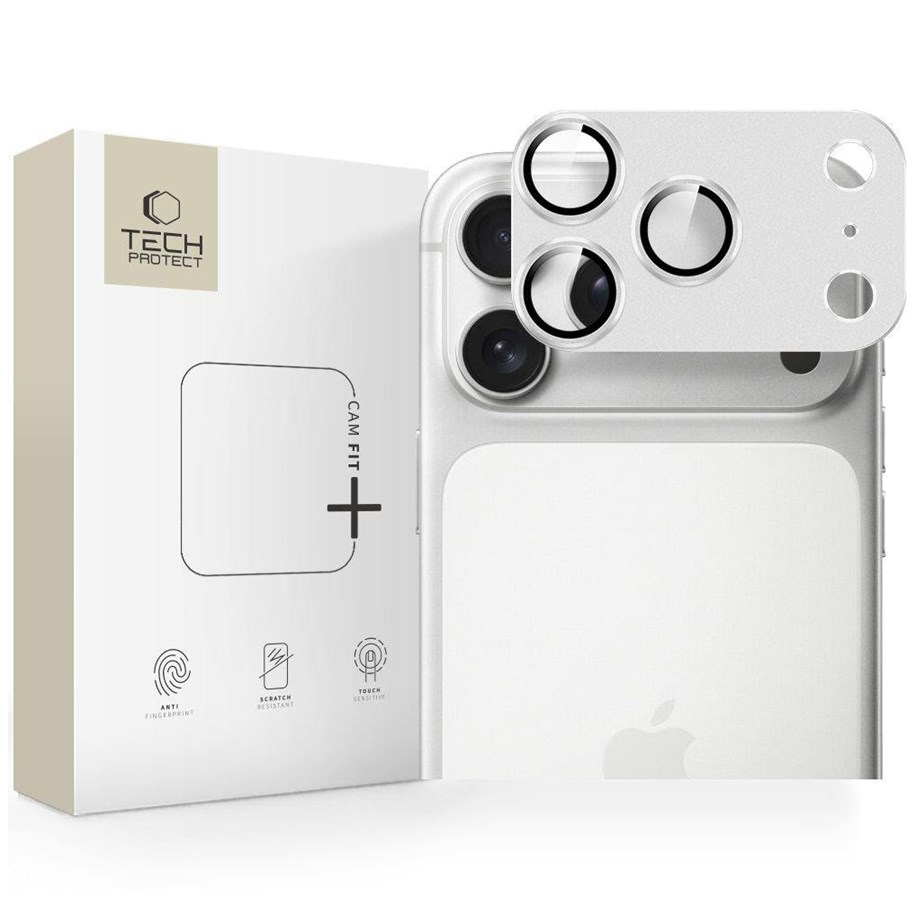 Handys - Schutzfolie - Tech-Protect Camfull Fit+ Lens Glass for iPhone 17 Pro - Silver - 5906302335527