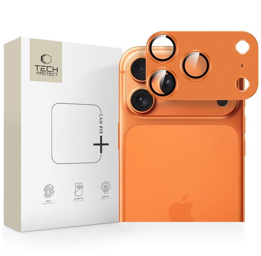 Handys - Schutzfolie - Tech-Protect Camfull Fit+ Lens Glass for iPhone 17 Pro Max - Orange - 5906302335534