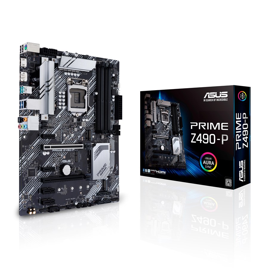 Mainboard - ASUS PRIME Z490-P + Intel Core i5-10600K CPU + Mainboard - Intel Z490 - Intel LGA1200 socket - DDR4 RAM - ATX - Z490-P+10600K